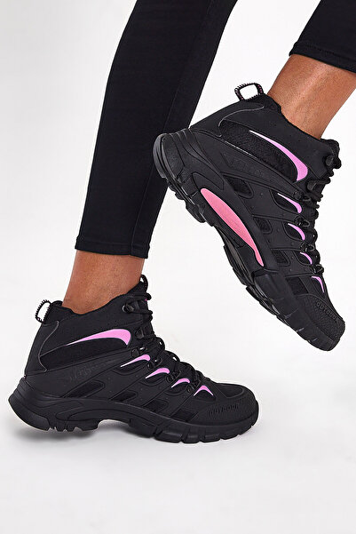 Tonny Black Unisex Siyah Pembe Rahat Kalıp Suı İtici Özellikli Bağcıklı Unisex Bot
