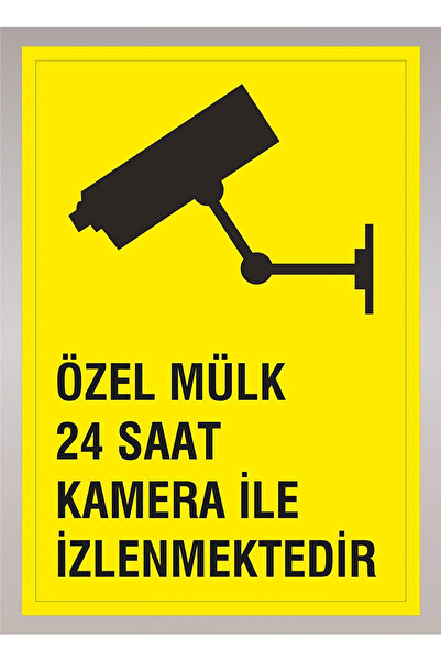 Özel Mülk 24 Saat Kamera Ile Izlenmektedir RENKLİ STİCKER 35x50 CM