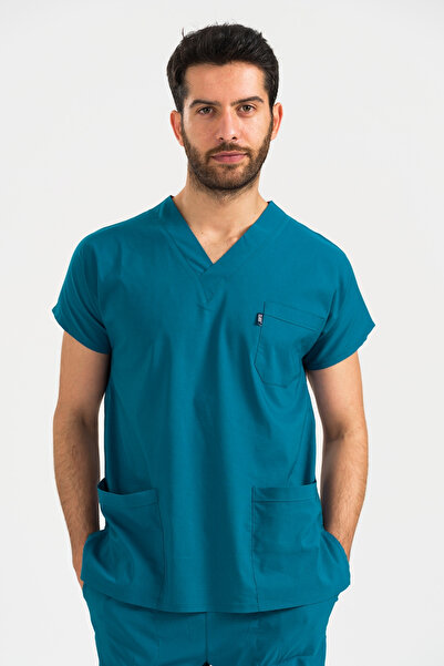 Class Üniforma Uniformă medicală unisex pentru asistentă medicală și medic, verde petrol, material elastic