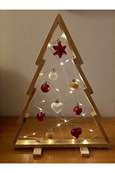 Hier Yılbaşı Ahşap Çam Ağacı Kancalı Yeni Yıl Ağacı Modern Ahşap Dekoratif Ça...