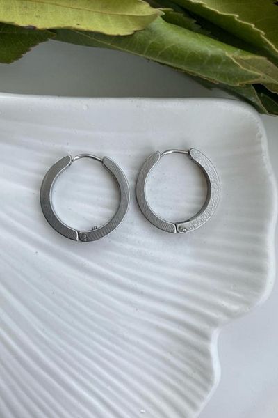 Jaida Moda Unisex 316l Surgical Steel Square Circle Model Hoop Earrings