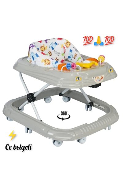 4KİDS 4kids Poino Yürüteç Bebek Yürüteci Örümcek 10 Teker Yürüteç Kornalı Bebek Yürüme Yardımcı