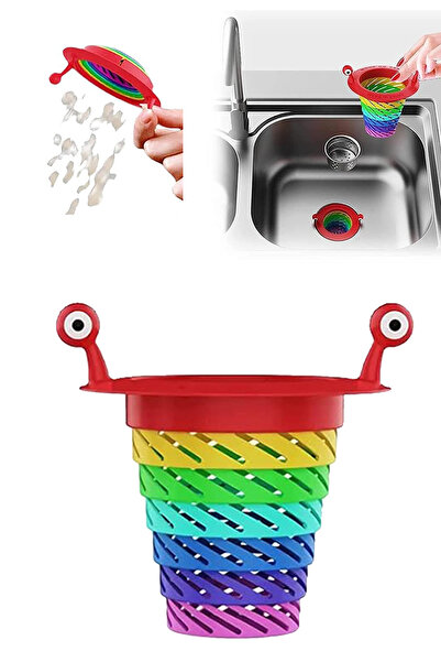 KRİZANTEM Küvet Duşakabin Filtre Plastik 6 Kademeli Mutfak Gider Filtresi Lavabo Süzgeç Katlanır Evye Tıpası