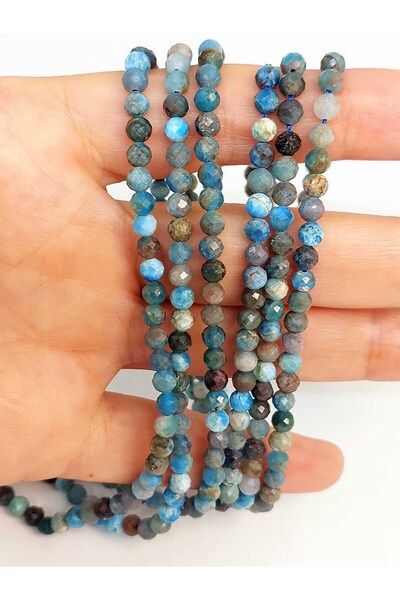 Yasamtohumu Fasetă de piatră apatită croială șiruri 4mm (45224)