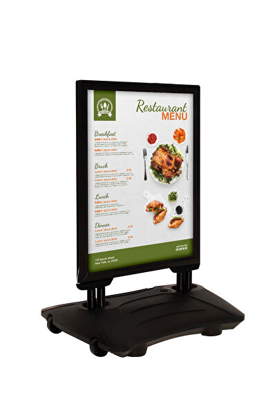 ÖzgürceSeç لوح رصيف إعلاني مزدوج الجوانب من Windpro B2 (50X70) أسود