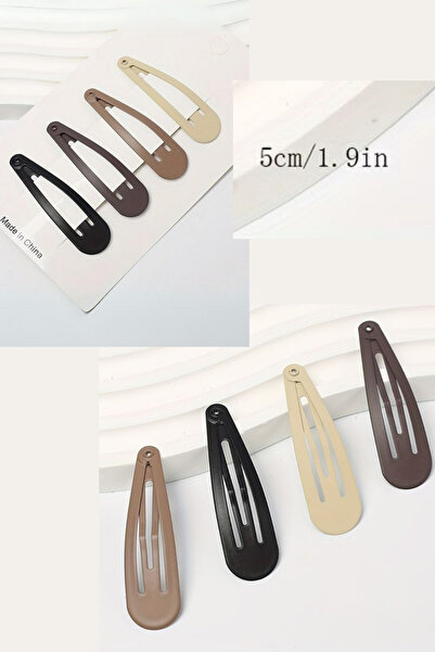 Diloshtrend Design Kadın 8'li Yan Toka Çıt Çıt Toka Seti Kahve Tonları