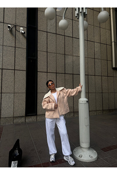 fmnbutik Ženski mekani uvozni kaput sa Kašmir tkanina dugmadima, Pliš kragnom...