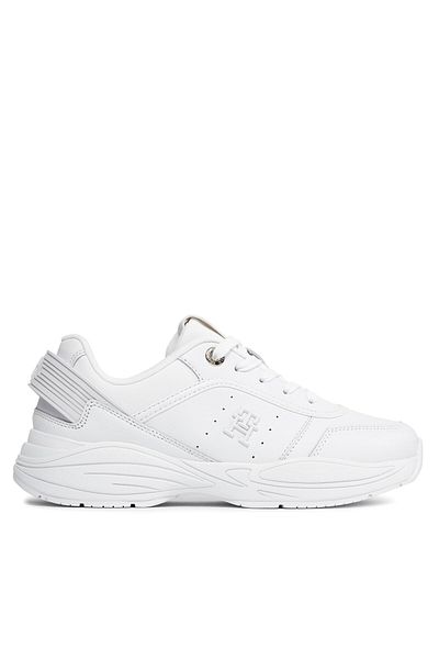 Tommy Hilfiger Women's Brand Logo Lace-up Non-Slip Sole Casual White Sneaker FW0FW07701-YBS