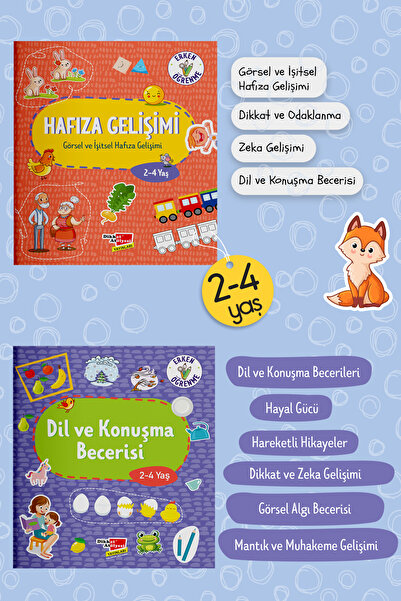 Dikkat Atölyesi Yayınları Hafıza Gelişimi, Dil Ve Konuşma Becerisi 2-4 Yaş Set