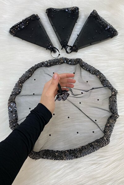 ZEYMERADE منديل العريس الأسود، مع الترتر واللؤلؤ، منديل ختان لحفلات الزفاف وو...