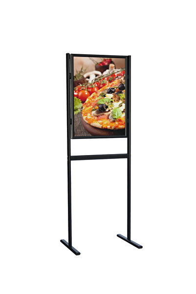 ÖzgürceSeç Alüminyum Tek Taraflı Kaldırım Reklam Poster Pano Infoboard B2 (50X70) Siyah