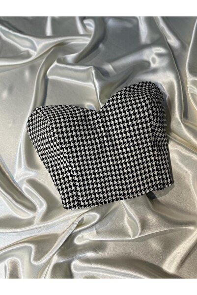 Miss Monalisa Moda Kaz Ayağı Desen Korse Büstiyer