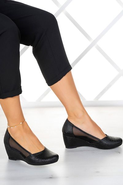 Erkan Saçmacı Pantofi cu toc cu pană Evelyn Black Nano Mesh