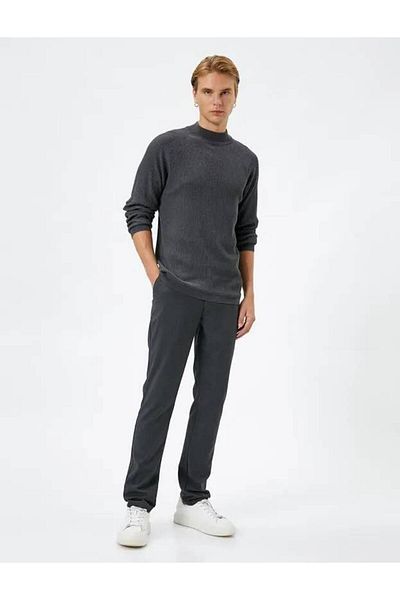 Koton 4WAM40056HW Koton Men's Canvas Trousers ANTHRACITE