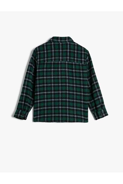 Koton 4wkb60018tw Boy's Shirt Green Plaid
