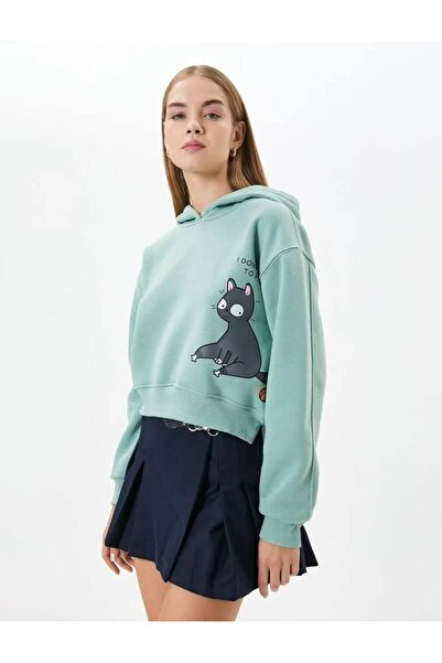 Koton 4wal10482ık Damen Sweat Minze