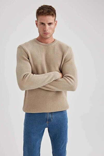 DeFacto Defacto B0544Ax/Bg193 Men's Sweater - Sand