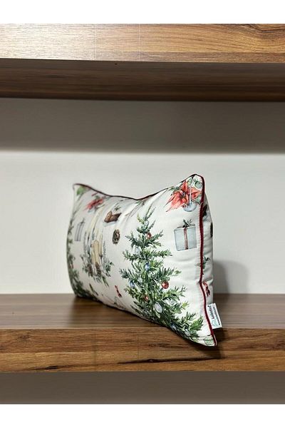 KIRLENTİM H1070 Digital Printed Double Sided Patterned Throw Pillow Cover with Piping Edges