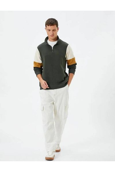 Koton 4wam70028mk Men's Sweat Khaki