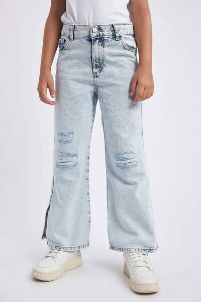 DeFacto Z4708a6/nm28 Pantaloni de blugi pentru fete, albastru mediu