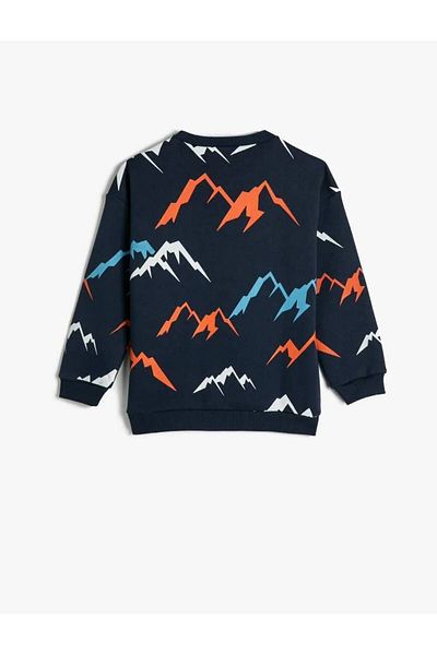 Koton 4wkb10446tk Sweat pentru băieți cu model bleumarin