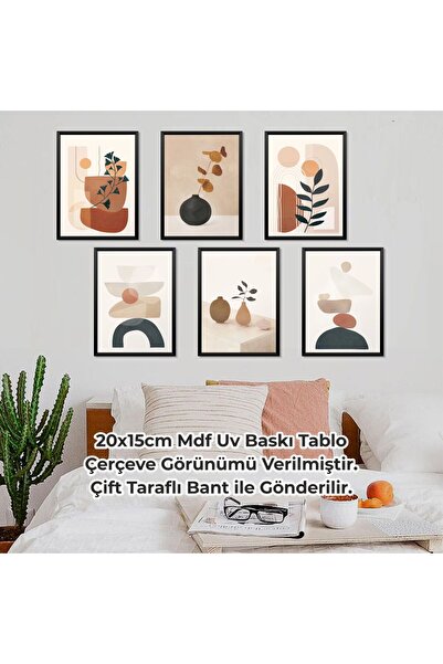 Kendi Tarzın 6 Parça Oturma Odası, Salon, Ofis, Yatak Odası Mdf Tablo Seti