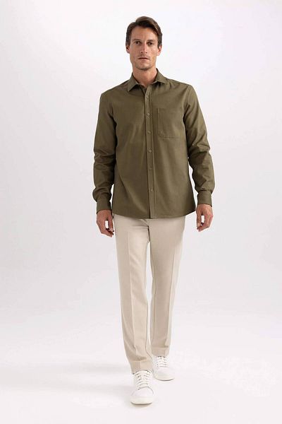 DeFacto Solid Regular Fit Collared Shirt