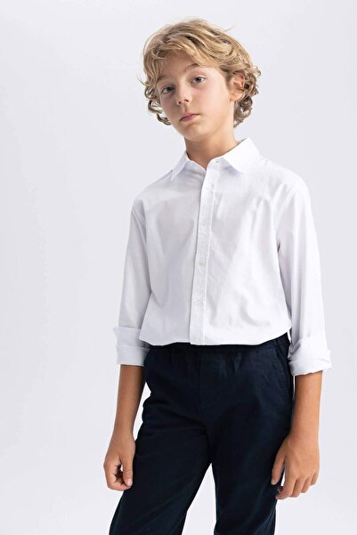 DeFacto T8853A6/WT34 Cămașă pentru băiat Defacto ALBĂ