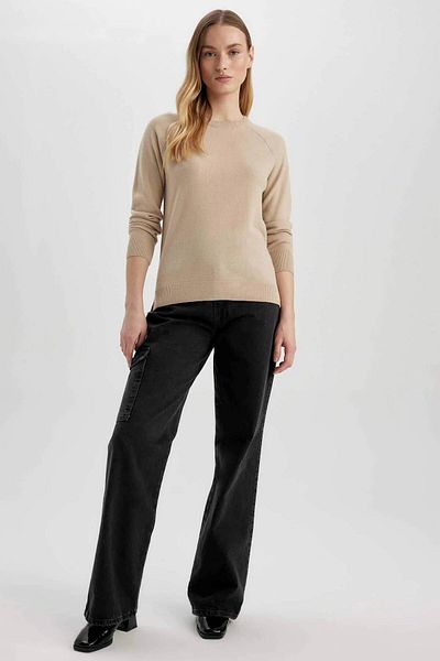 DeFacto I6913Az/Bg420 Defacto Women's Sweater L.Beige