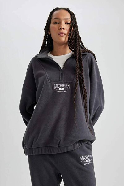 DeFacto Y2649Az/Ar191 Defacto Women's Sweat Antracite