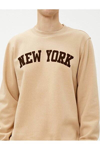 Koton 4WAM70116MK Koton Erkek Sweat BEJ