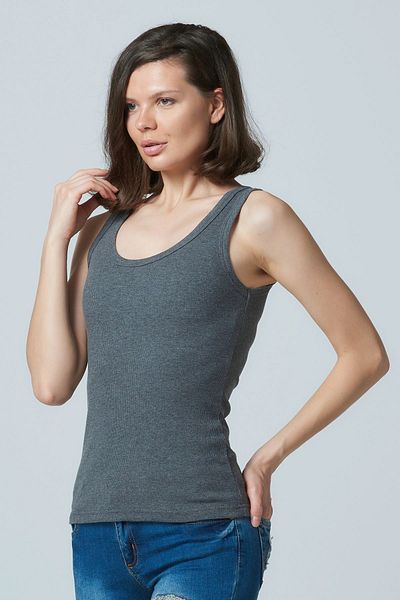 OENDO قميص داخلي أنثراسايت ميلانج محبوك بأشرطة سميكة Nd-2002
