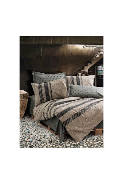 ŞENER HOME Комплект двоен завивка Cotton Box Toprak, Арло кафяв