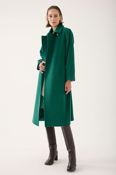 Perspective Kavya Emerald Green Color Women's Coat