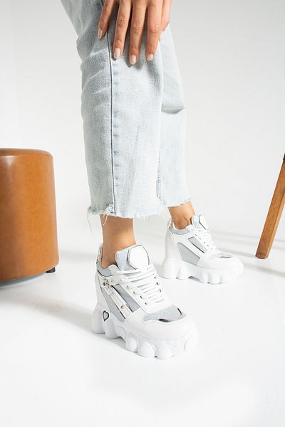 MODAYA Glittery Wedge Heeled Women's Sneakers
