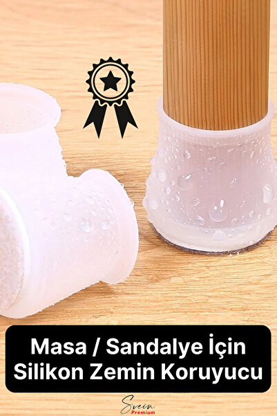 SSEPETLESENE 8 Adet Silikon Masa Sandalye Pabuç Kaydırmaz Sessiz Koltuk Zemin...