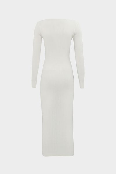 Açelya Okcu Boat Neck Slim Fit Maxi Women's Knitwear Dress