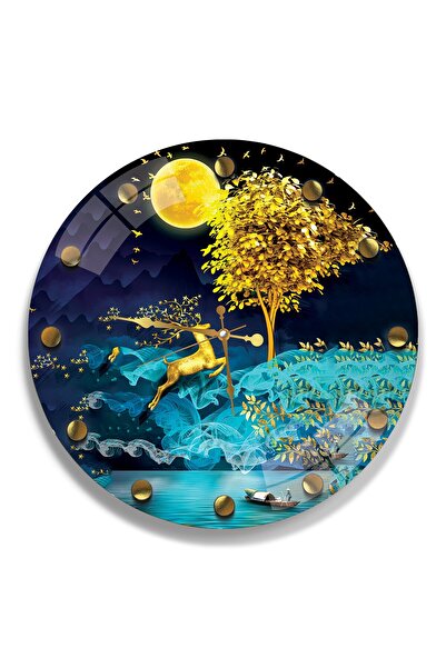 EMYA HOME Ceas din sticlă Golden Deer - 40 cm