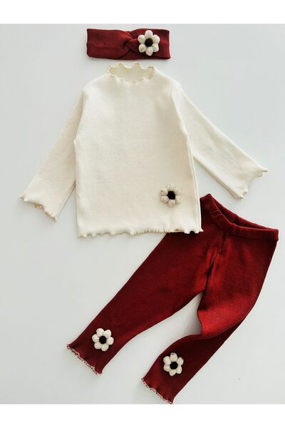 aryakids طقم باندانا مضلع للفتيات الصغيرات من الأسفل والأعلى