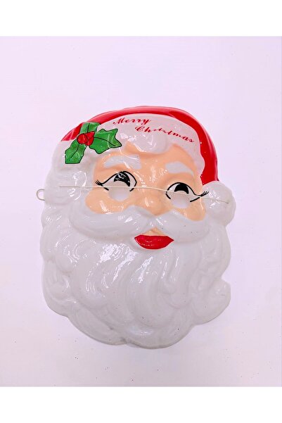 şahane parti NOEL BABA MASKESİ PLASTİK 5 Lİ