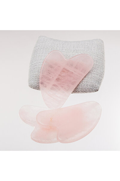 Taşta Moda Pembe Kuvars Taşı Yüz Masaj Aleti-Gua Sha