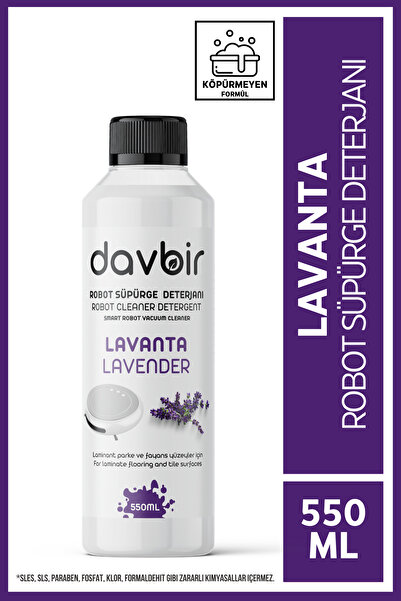 Davbir Lavanta Kokulu Akıllı Robot Süpürge Deterjanı, Sprey Mop Deterjanı, Yüzey Temizleyici 550ml