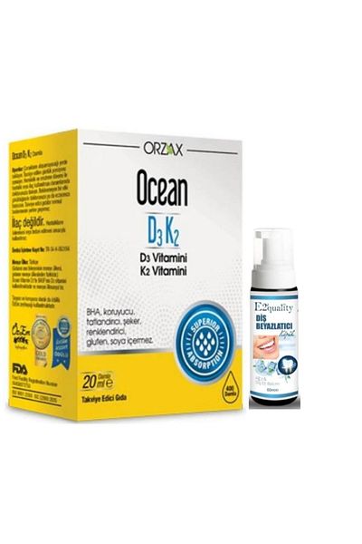 Ocean Orzax D3k2 - 20mlVitamin Drop, Teeth Whitening Foam Gift