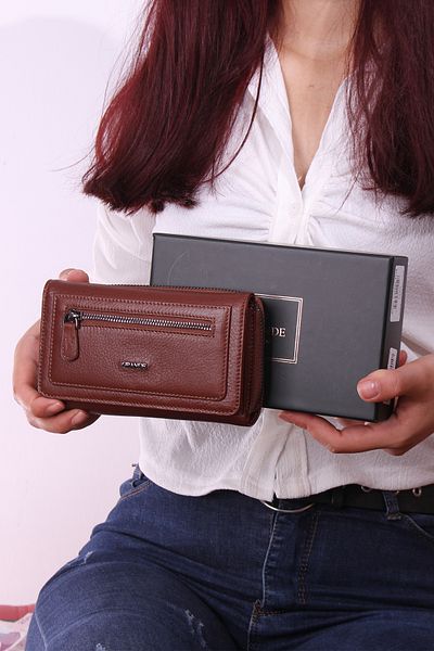 Grande 2715 Genuine Leather Women's Card Holder Model with Paper & Coin Compartment Stylish Card Holder Wallet TABA