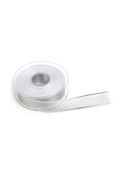 YENİ HEDİYELİK DÜNYAM Silver Chiffon Ribbon 2.5cm 20m