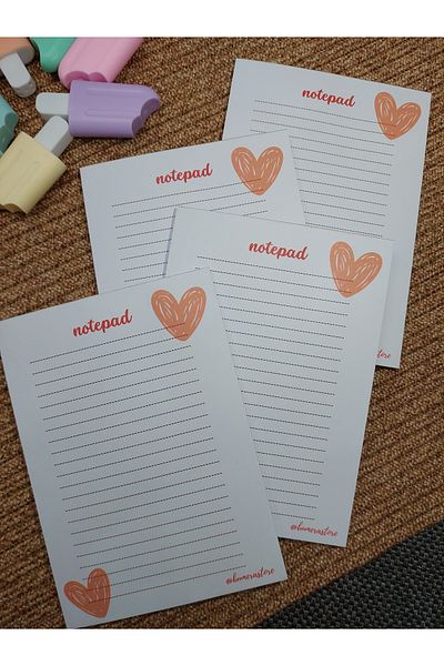Milyoncu Sepeti Heart Patterned Lined Notebook-Notepad-Blocknote A5