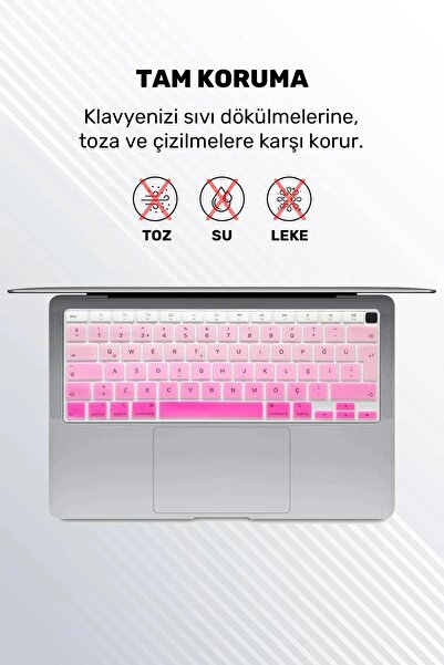 TEKNETSTORE حافظة حماية للوحة المفاتيح التركية Q لجهاز Macbook Air 2020 13 Inc M1 A2337 / A2179 متوافقة مع لوحة المفاتيح التركية
