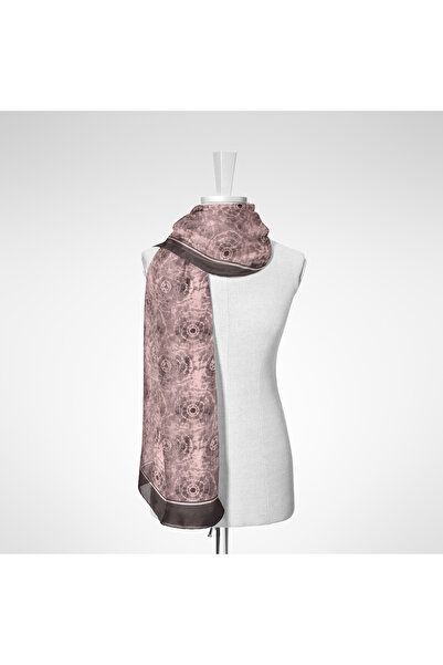 AKİPEK Batik Spiral Desen Gri Pembe Kadın Tesettür Giyim Pamuk Şal