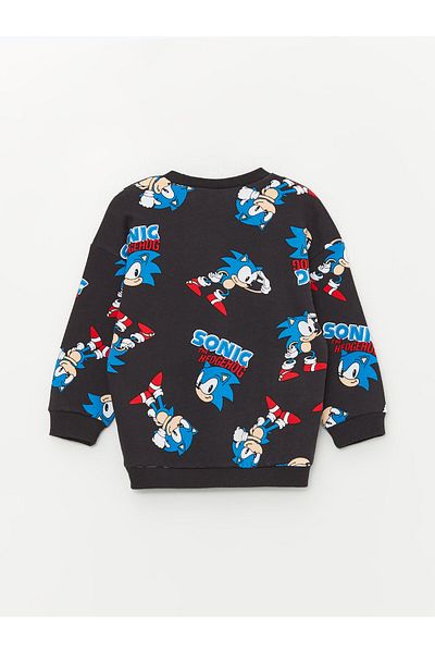 LC Waikiki Chlapecká mikina s dlouhým rukávem Crew Neck Sonic The Hedgehoc Printed