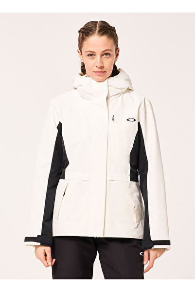 Oakley Beyaz - Siyah Kadın Kapüşonlu Kayak Montu FOA500470 WMNS HEAVENLY RC JACKET